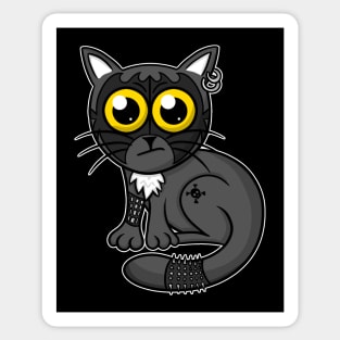 Funny Hard Rock Kitty - Heavy Metal Cat Sticker